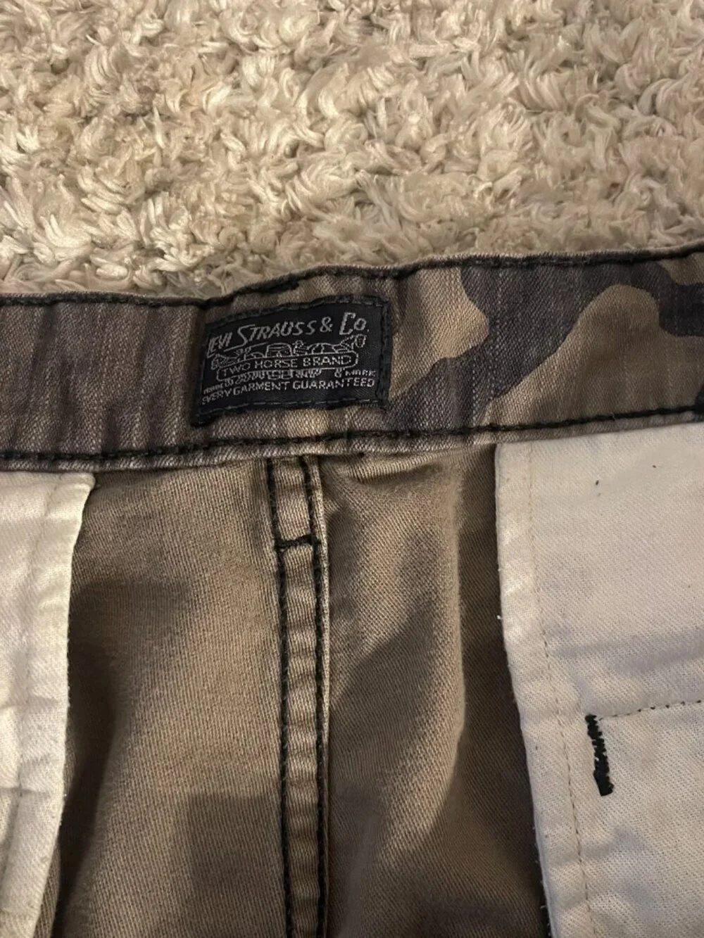 Levi’s Camo Cargo Shorts Mens 36 Camouflage Utility